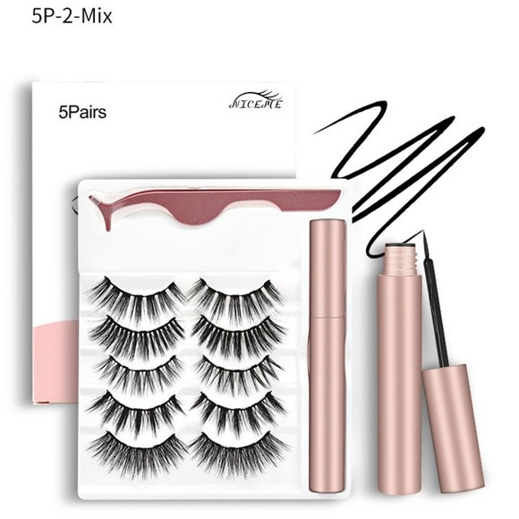 False Eyelashes Pack of 5 Pairs Magnetic Eyelashes - Picture 3 of 6